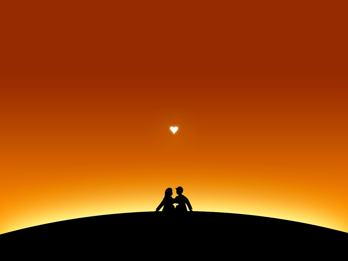 Osoba i zachód słońca - darmowe tapeta na komputer 1600x1200