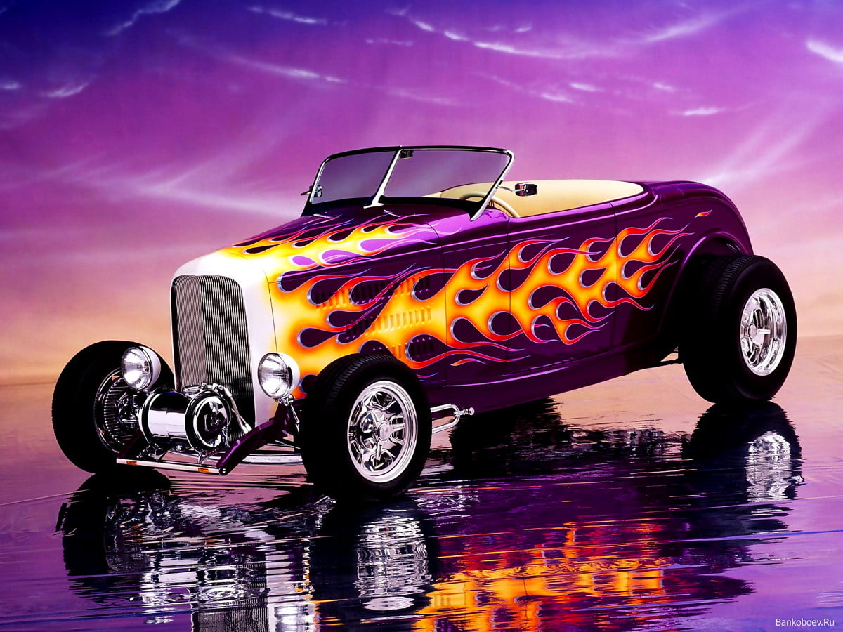 1600x1200 tapety na pulpit / samochody retro, samochody, staromodny samochód, gorący pręt, fioletowe