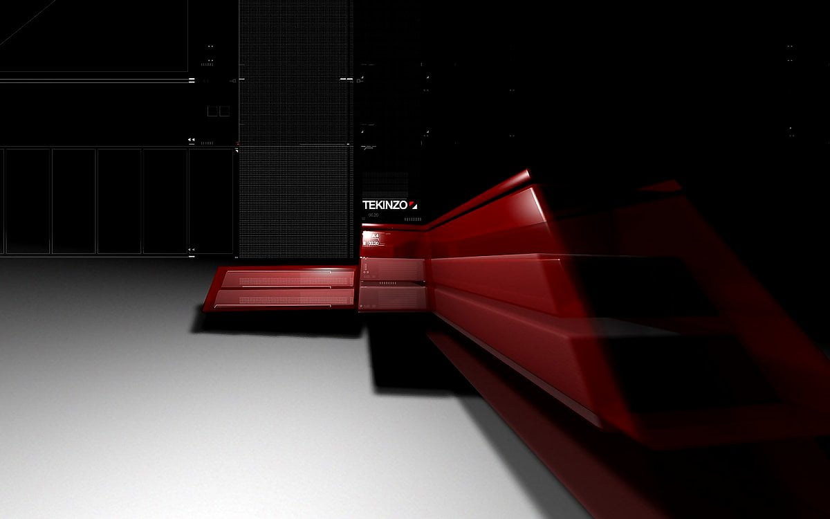 Czerwone światło w nocy : tapeta na pulpit