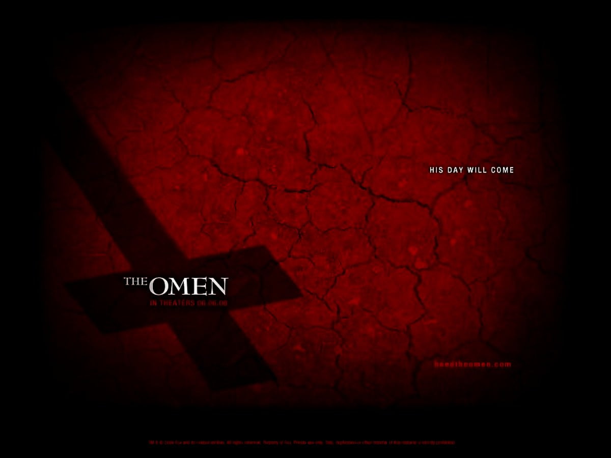 Czerwone, czarne, ciemność, bordowe, światło (scena z filmu "Omen") - tapeta na telefon